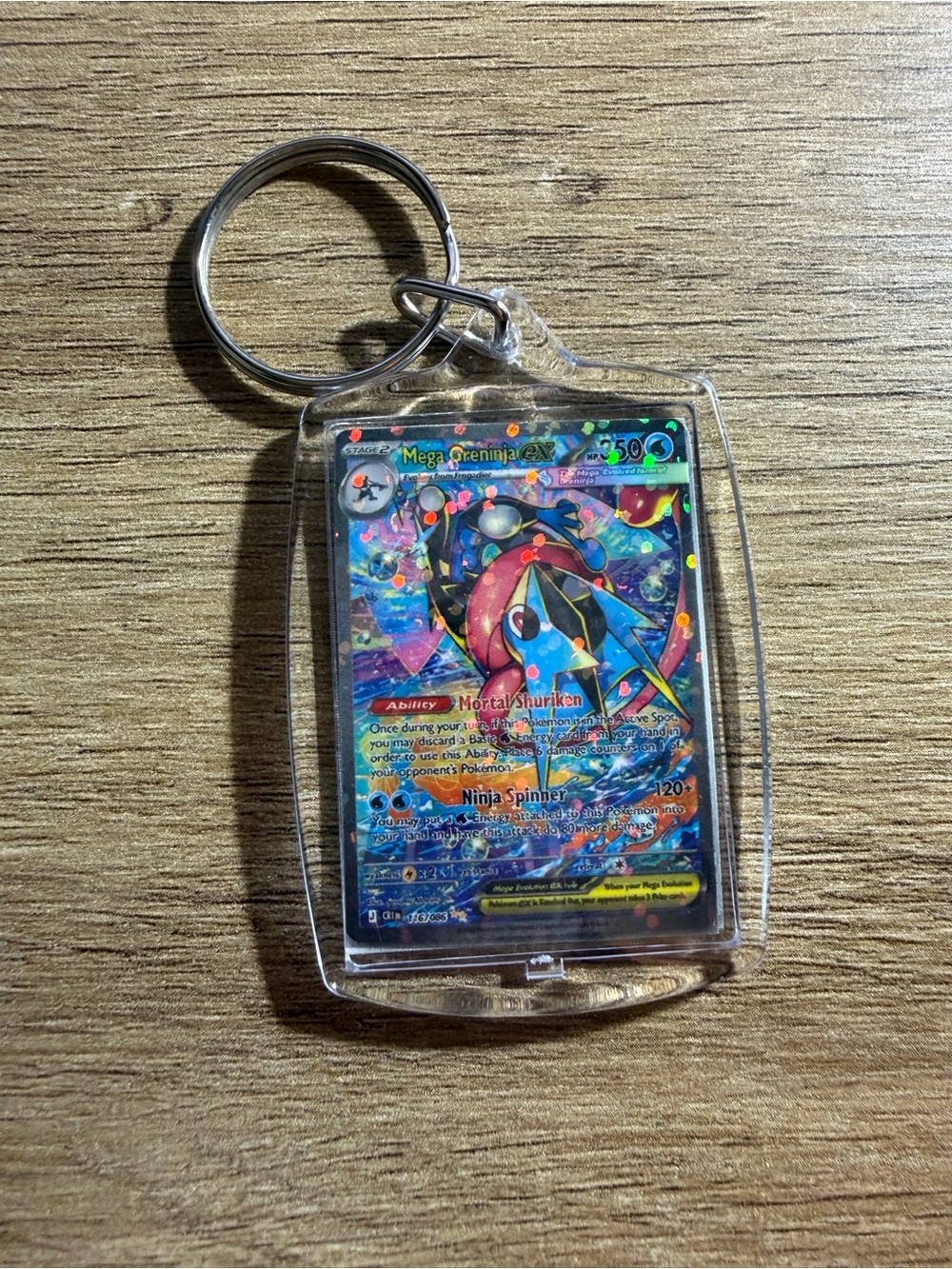 Pokemon Mega Greninja EX Keychain - Blue Holographic mini handmade